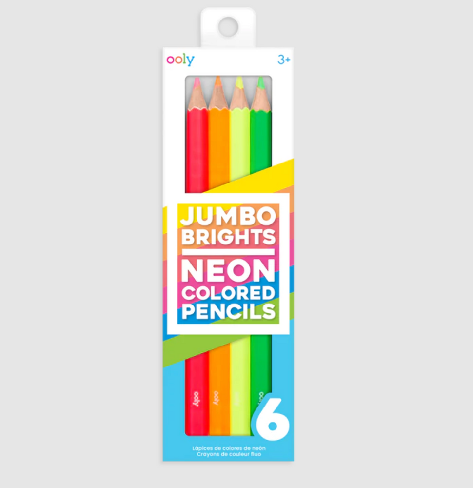 Ooly Jumbo Brights Neon Colored Pencils 6-Pack