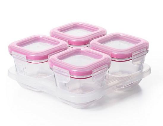 OXO Tot Glass Baby Blocks 4oz Baby Food Storage