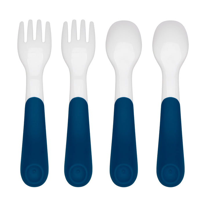 Oxo Tot Plastic Fork + Spoon Multipack - Navy