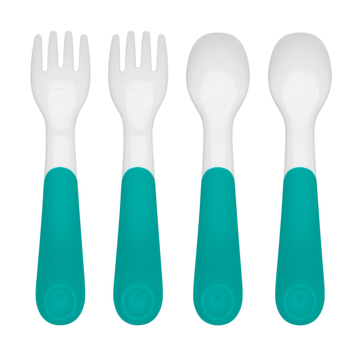 Oxo Tot Plastic Fork + Spoon Multipack - Teal