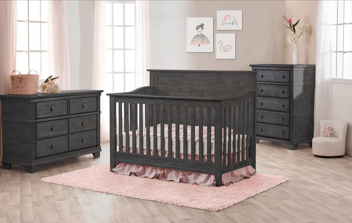 Pali Potenza Flat Top Forever Crib + Double Dresser