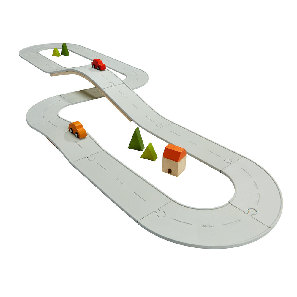 Plantoys Rubber Road and Rail Set Large