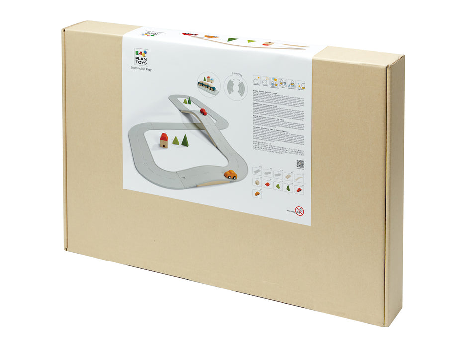 Plantoys Rubber Road and Rail Set Large