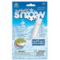 Play Visions - Suddenly Snow! The packaging of the toy. A white test tube of the product is attached to blue and white cardboard packaging, snowy, tree scenery.