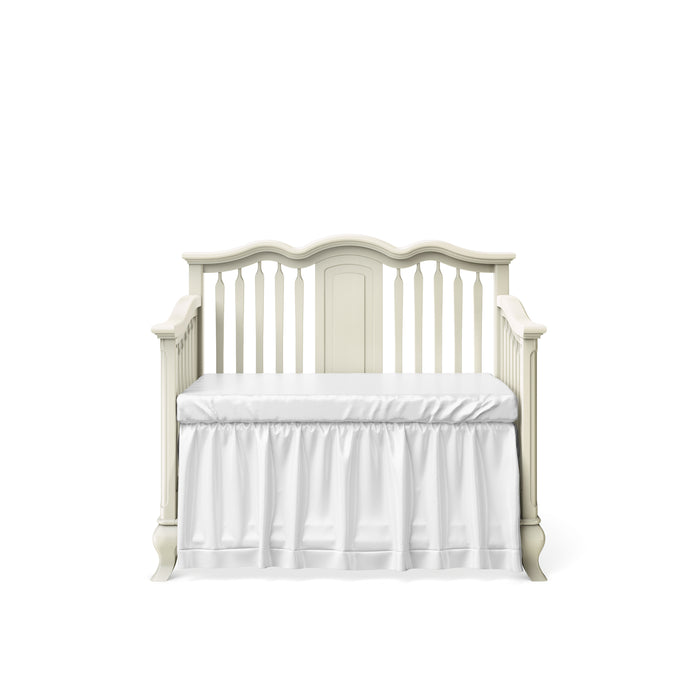 Romina Cleopatra Convertible Crib with Open Back Panel - Bianco Satinato
