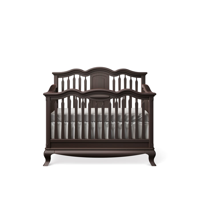 Romina Cleopatra Convertible Crib with Open Back Panel - Bruno Rosso