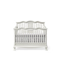 Romina Cleopatra Convertible Crib with Open Back Panel - Solid White