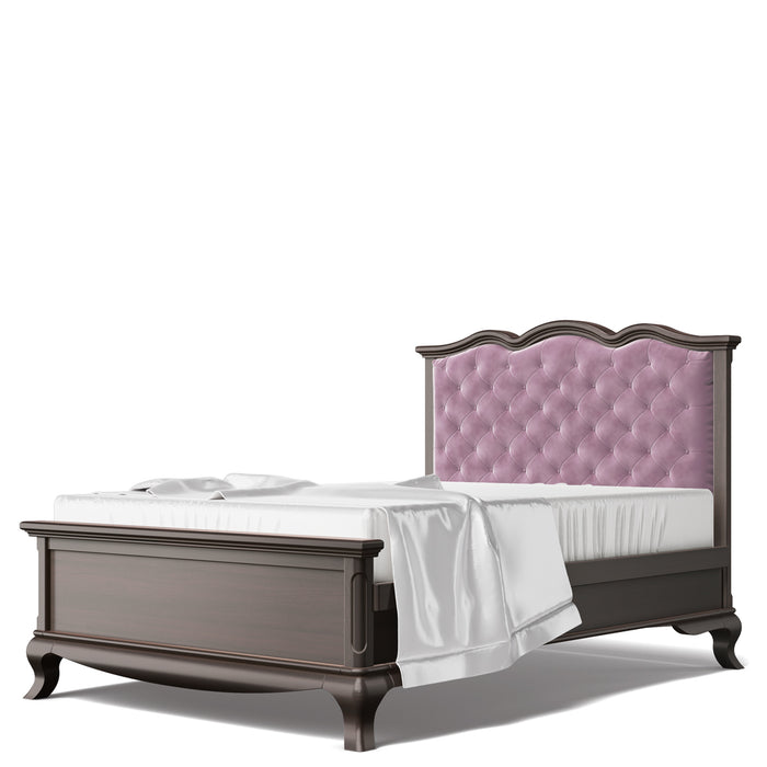 Romina Cleopatra Full Bed with Tufted Headboard - Bruno Rosso / Pink Velvet