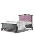 Romina Cleopatra Full Bed with Tufted Headboard - Espresso / Pink Velvet