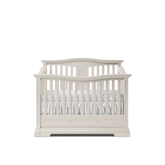 Romina Imperio Convertible Crib with Open Back Panel - Washed White