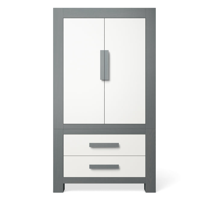 Romina Ventianni Armoire - Washed Grey / Solid White