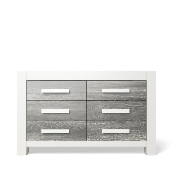 Romina Ventianni Double Dresser - Solid White / Silver Frost