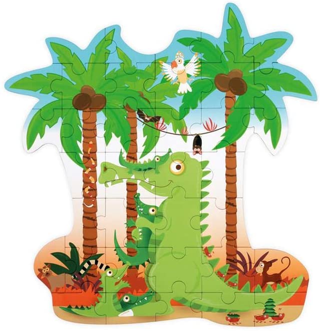 Scratch 36-Piece Contour Puzzle - Crocodile