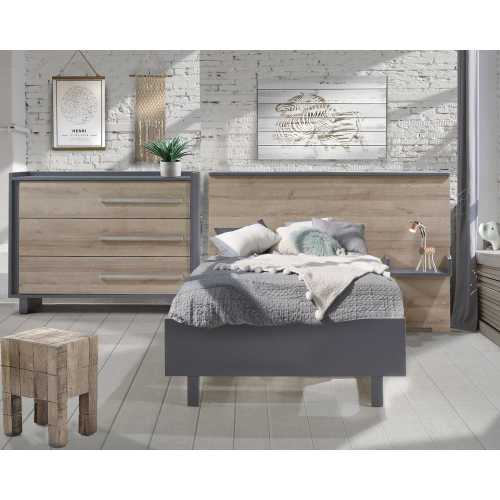 Tulip Metro / Urban Twin Bed Conversion Rails and Footboard - Charcoal